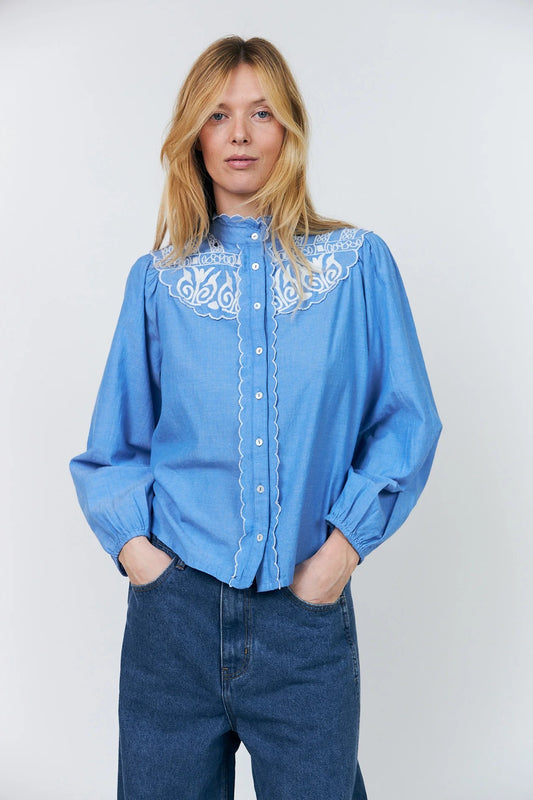 LiaLL Embroidered Shirt by Lolly's Laundry Tops LOLLYS LAUNDRY