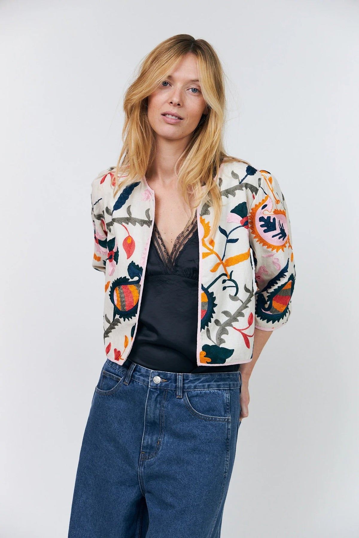 TrineLL Short Jacket by Lolly's Laundry Tops LOLLYS LAUNDRY White