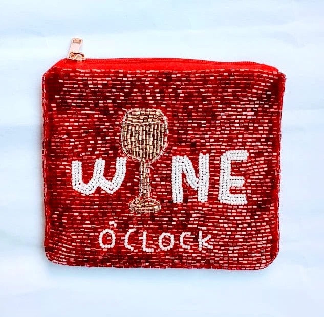Beaded Coin Pouches Bags LUV & Co. Wine