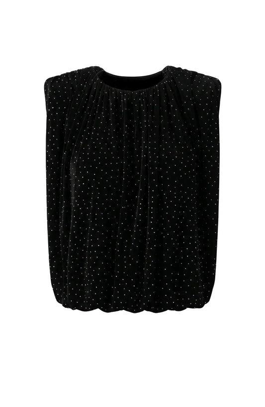 Sleeveless Draped Knit Top W/ Shoulder Pads by liverpool Tops LIVERPOOL JEANS COMPANY