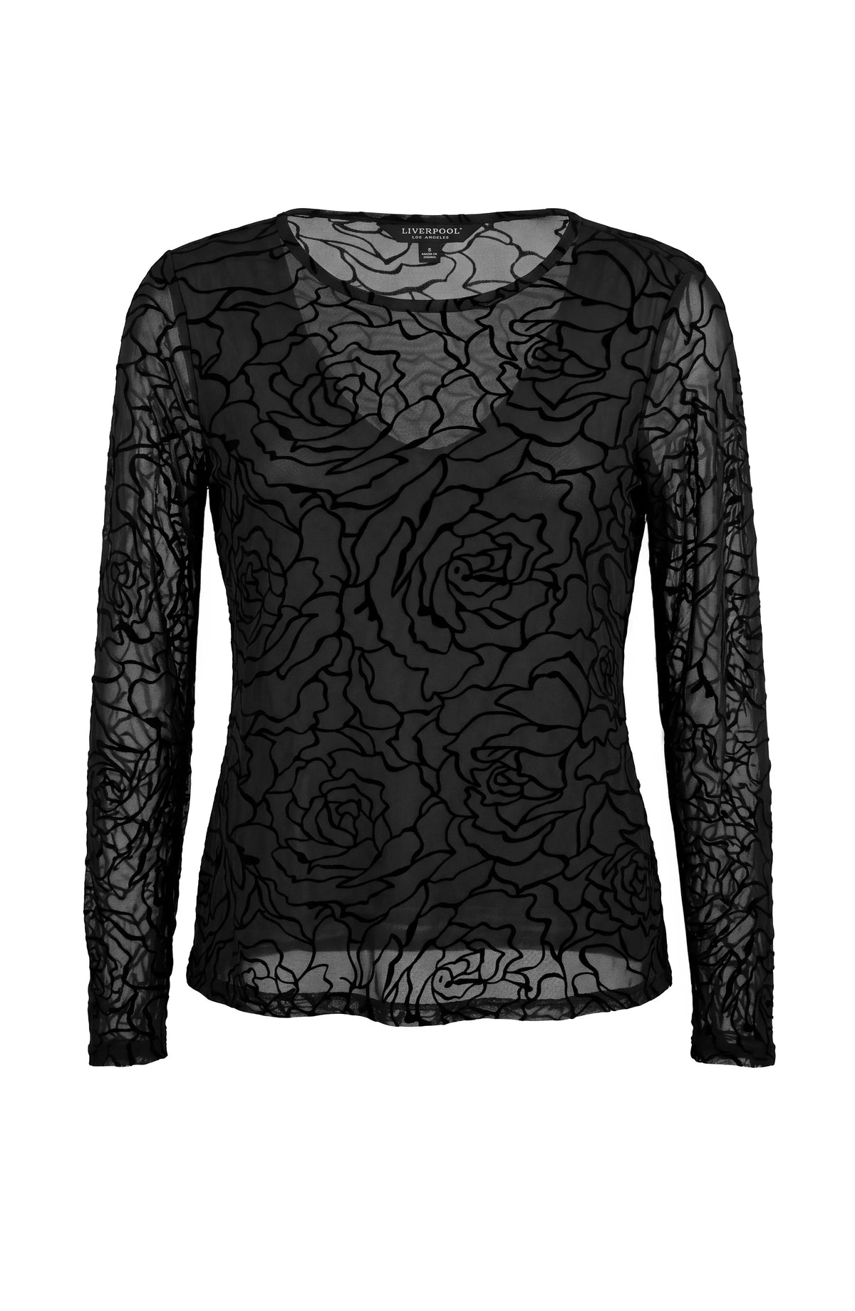 Black Roses Long Sleeve by Liverpool Tops LIVERPOOL JEANS COMPANY