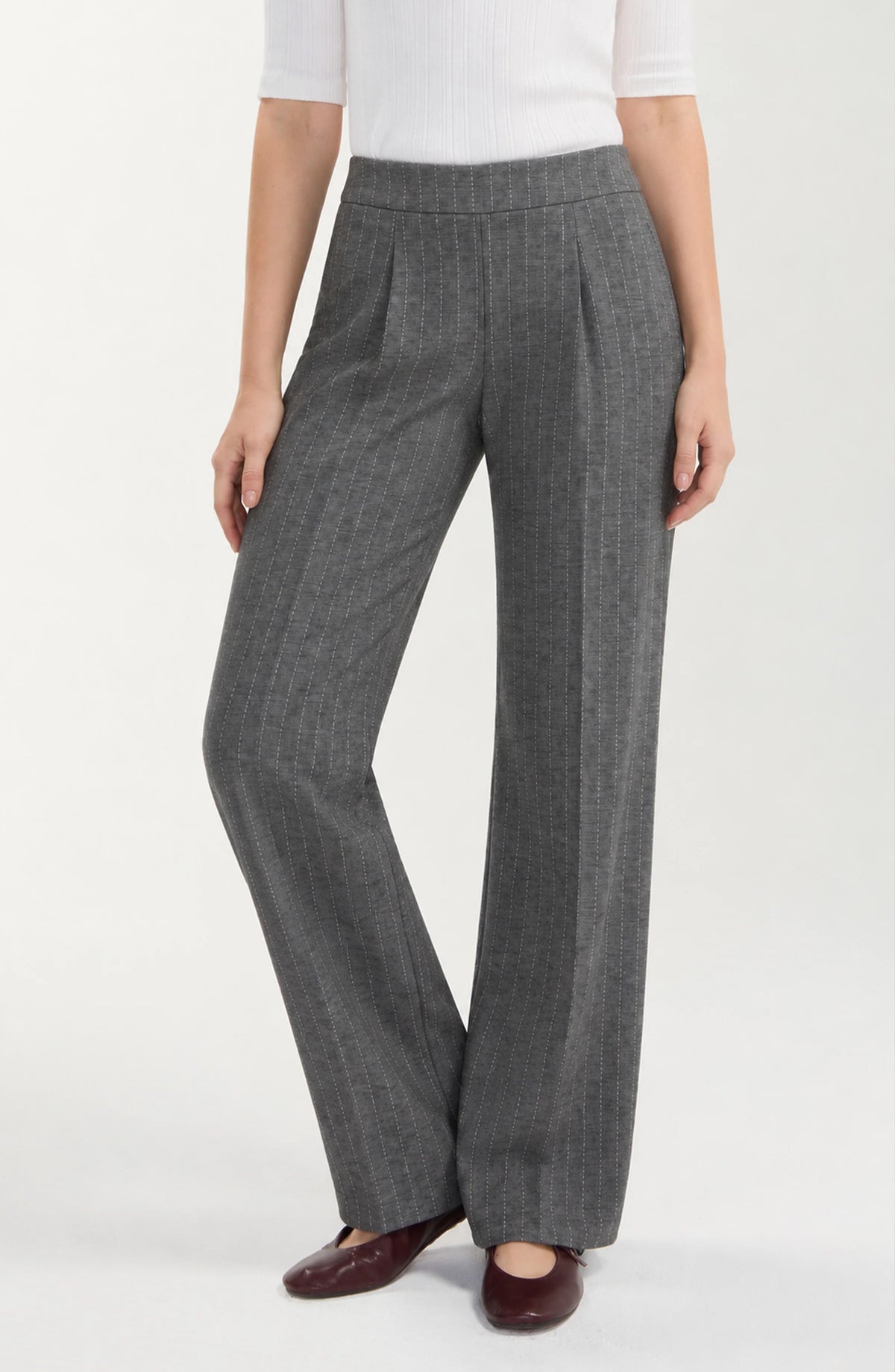 Pleated Wide Leg LM7B69TL82 Trousers & Pants LIVERPOOL JEANS COMPANY Heather Grey