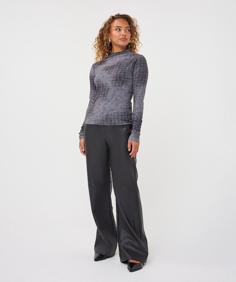 Faux Leather Pant by EsQualo Trousers & Pants ESQUALO Dark Grey