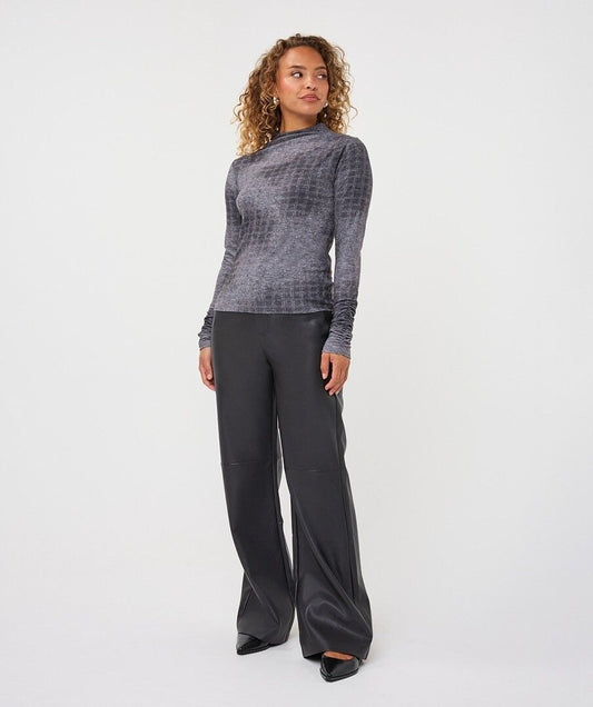 Faux Leather Pant by EsQualo Trousers & Pants ESQUALO Dark Grey