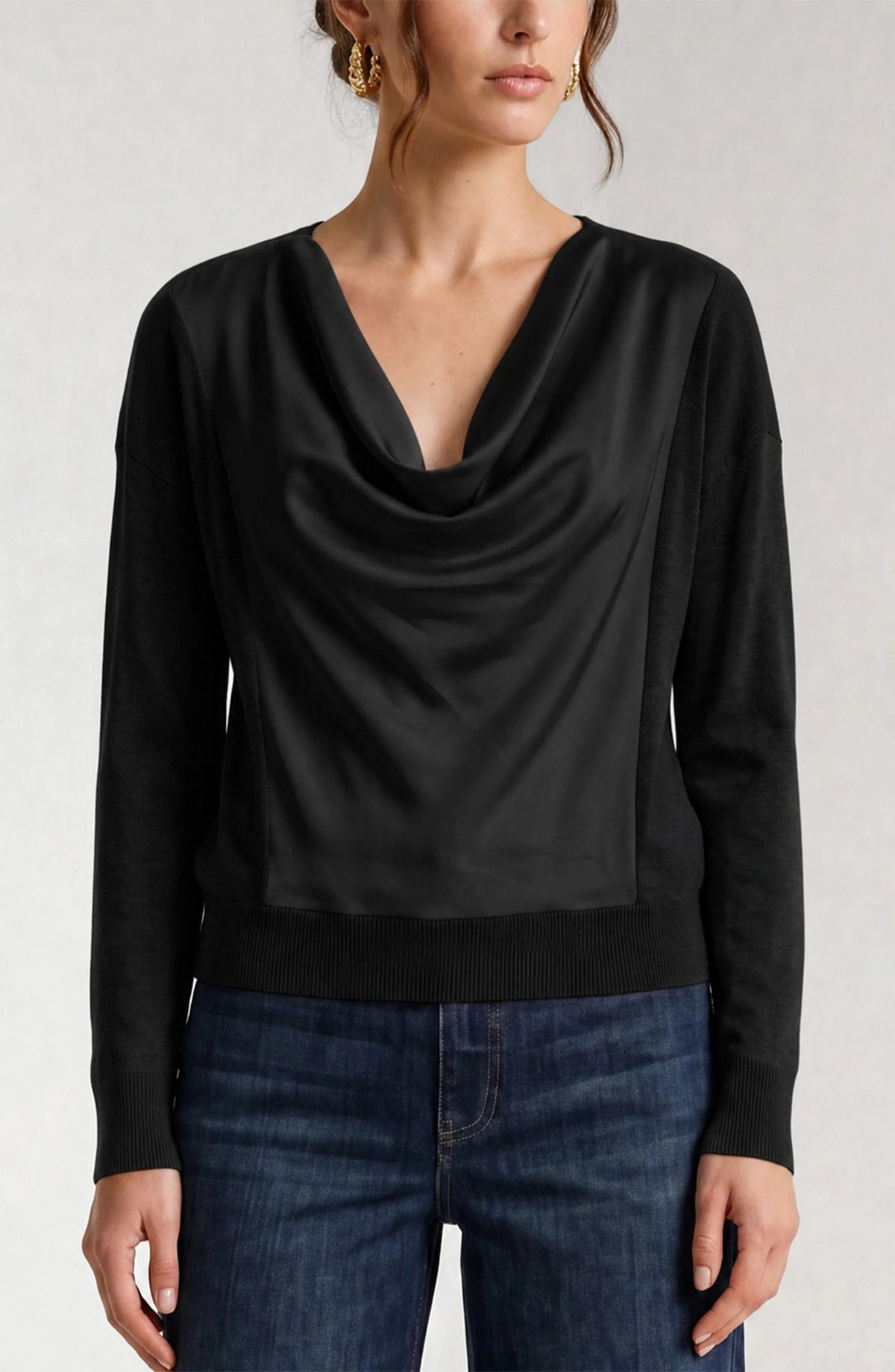 Crew Neck with Tulip Hem LM8M14WF20 Knits & Sweaters LIVERPOOL JEANS COMPANY