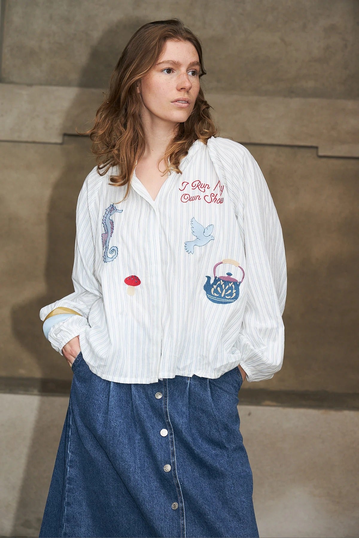 HaileyLL Striped Shirt by Lolly's Laundry Tops LOLLYS LAUNDRY White