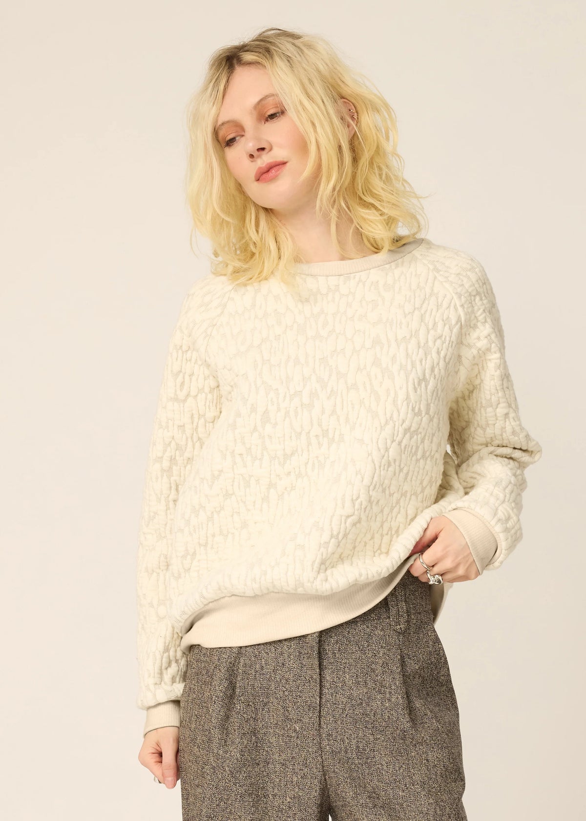 Textured Raglan Sleeve Sweater by Chlo