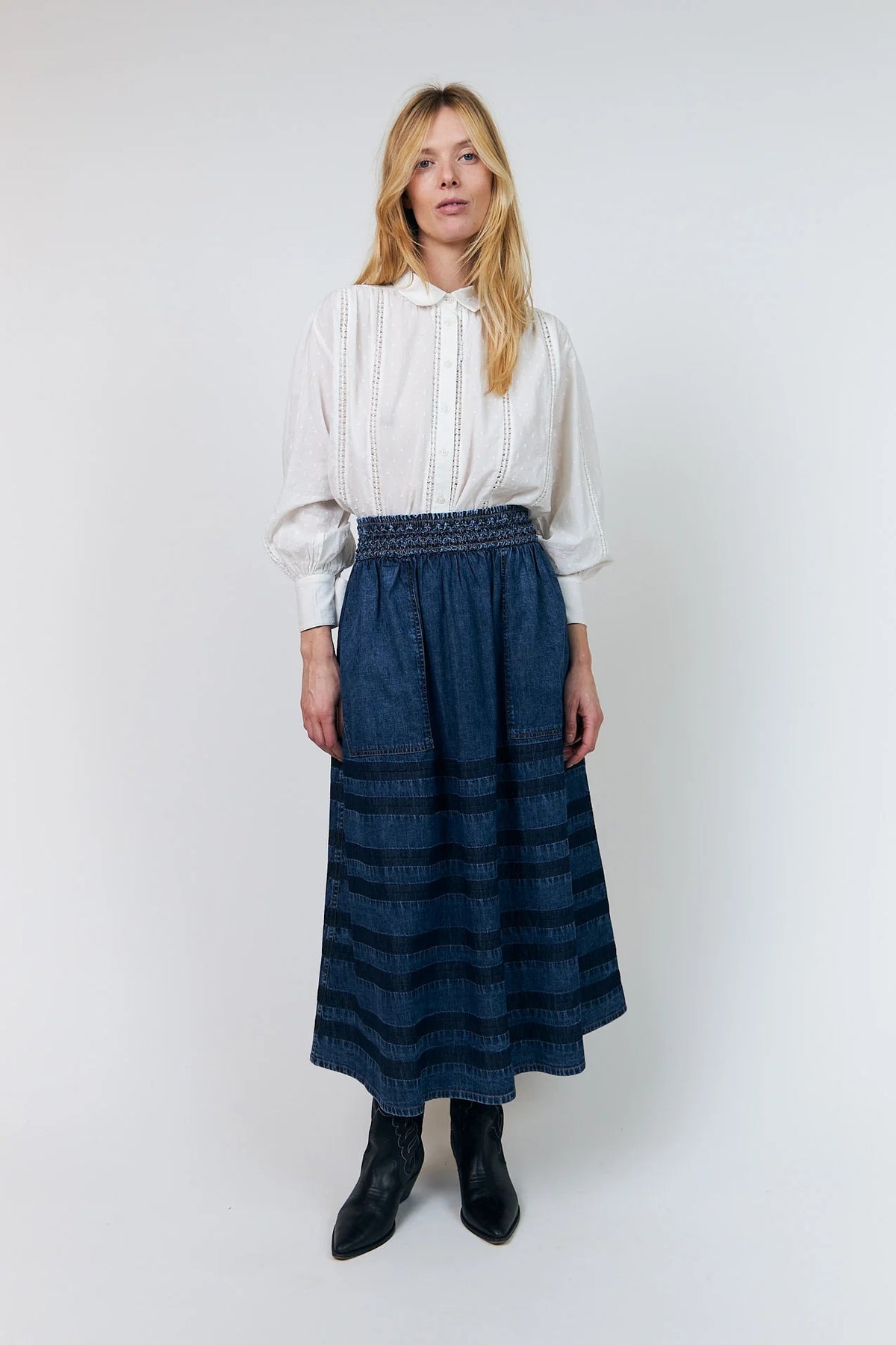 AmondLL Denim Maxi Skirt by Lolly's Laundry Denims LOLLYS LAUNDRY Denim