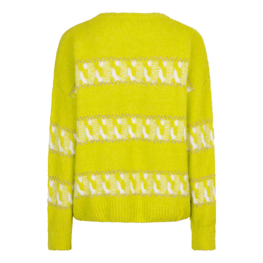 Yellow sweater with white pattern on a white background