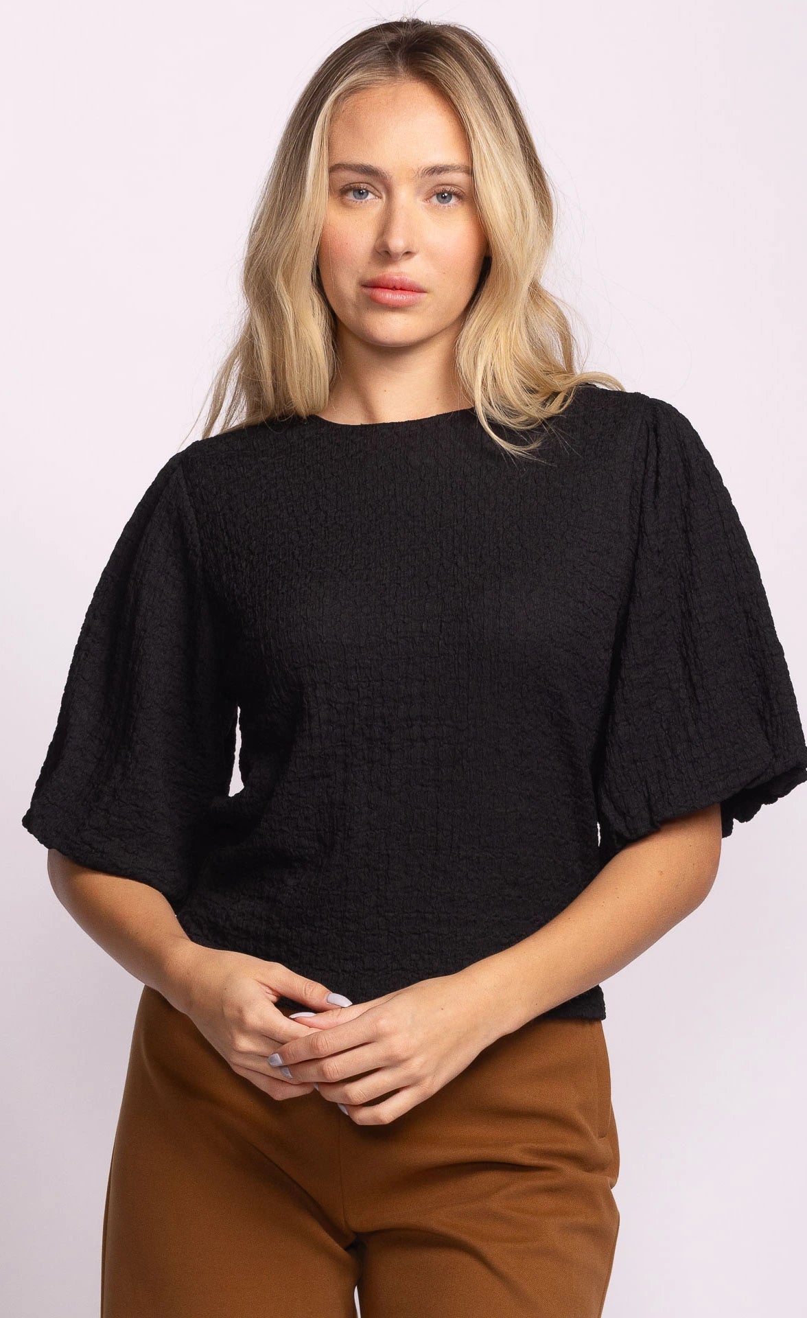 Lita Textured Blouse by Pink Martini Blouse Pink Martini
