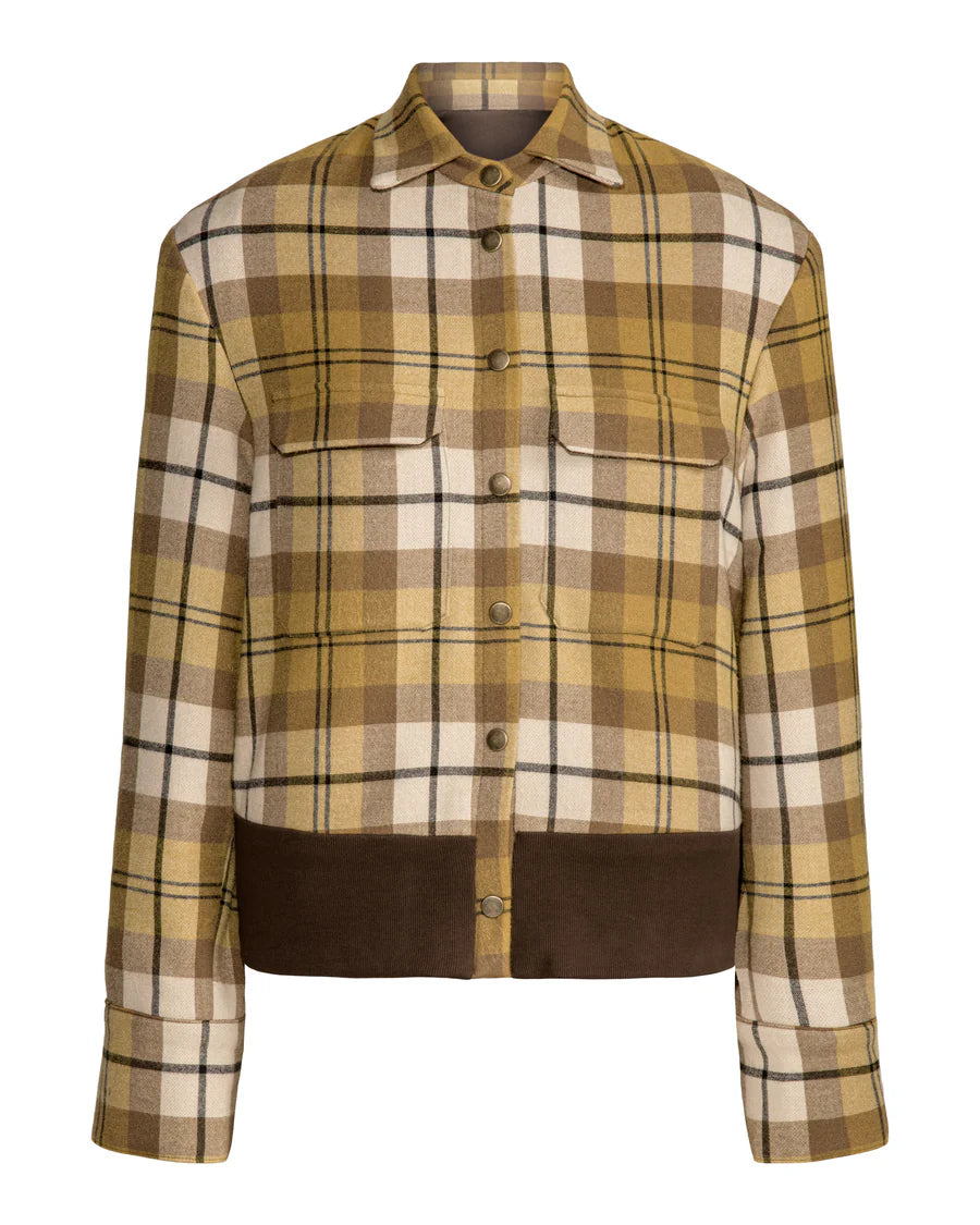 Plaid Bomer Jacket by Hilary MacMillan Jackets & Blazers Hilary MacMillan Olive