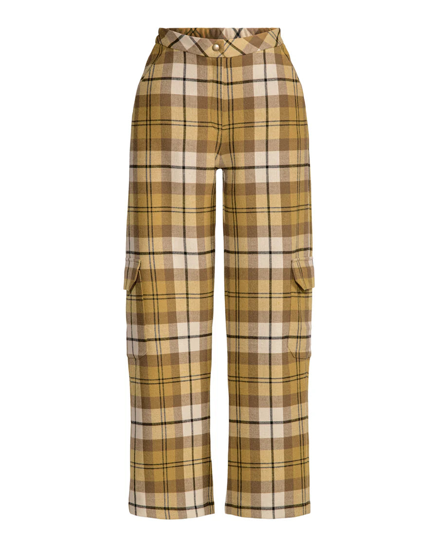 Plaid Cargo Pant by Hilary MacMillan Trouser Hilary MacMillan Plaid