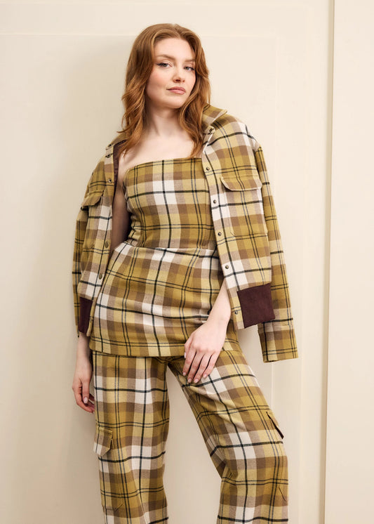 Plaid Strapless by Hilary MacMillan Tops Hilary MacMillan