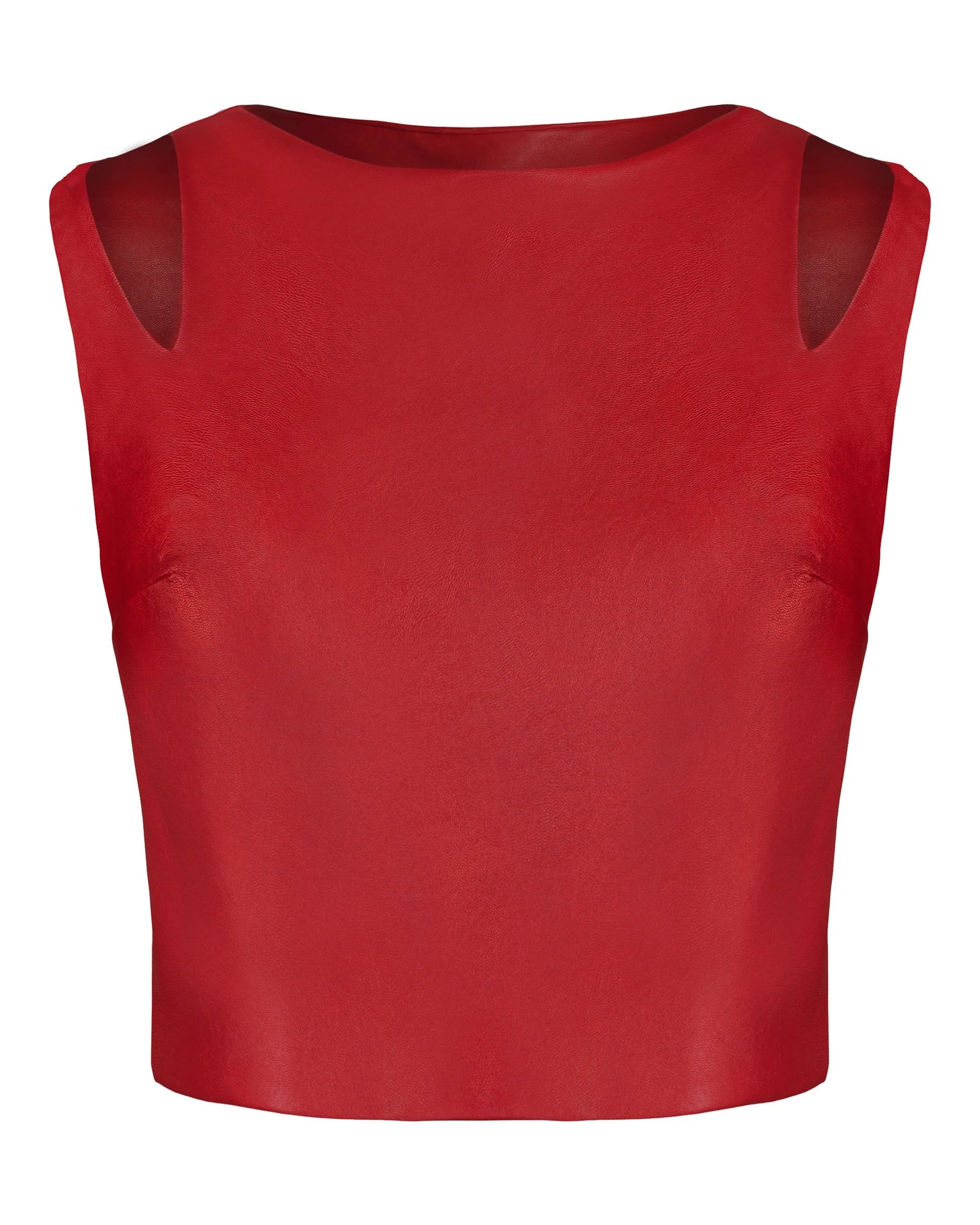 Faux Leather Top by Hilary MacMillan Tops Hilary MacMillan Red