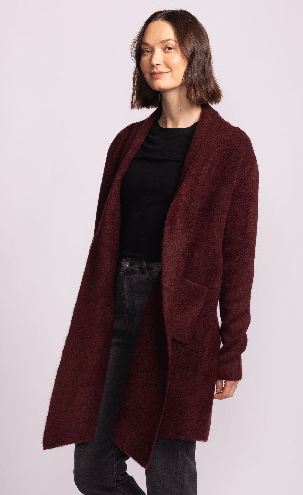 Stockport Jacket by Pink Martini Sweater Pink Martini Aubergine