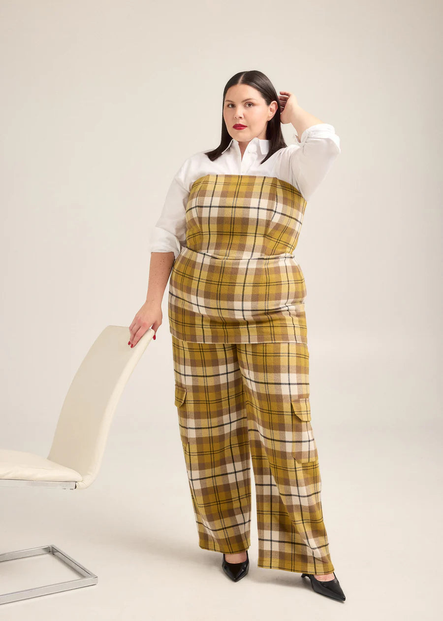 Plaid Strapless by Hilary MacMillan Tops Hilary MacMillan