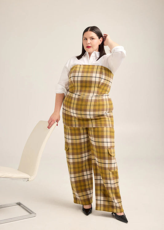 Plaid Strapless by Hilary MacMillan Tops Hilary MacMillan