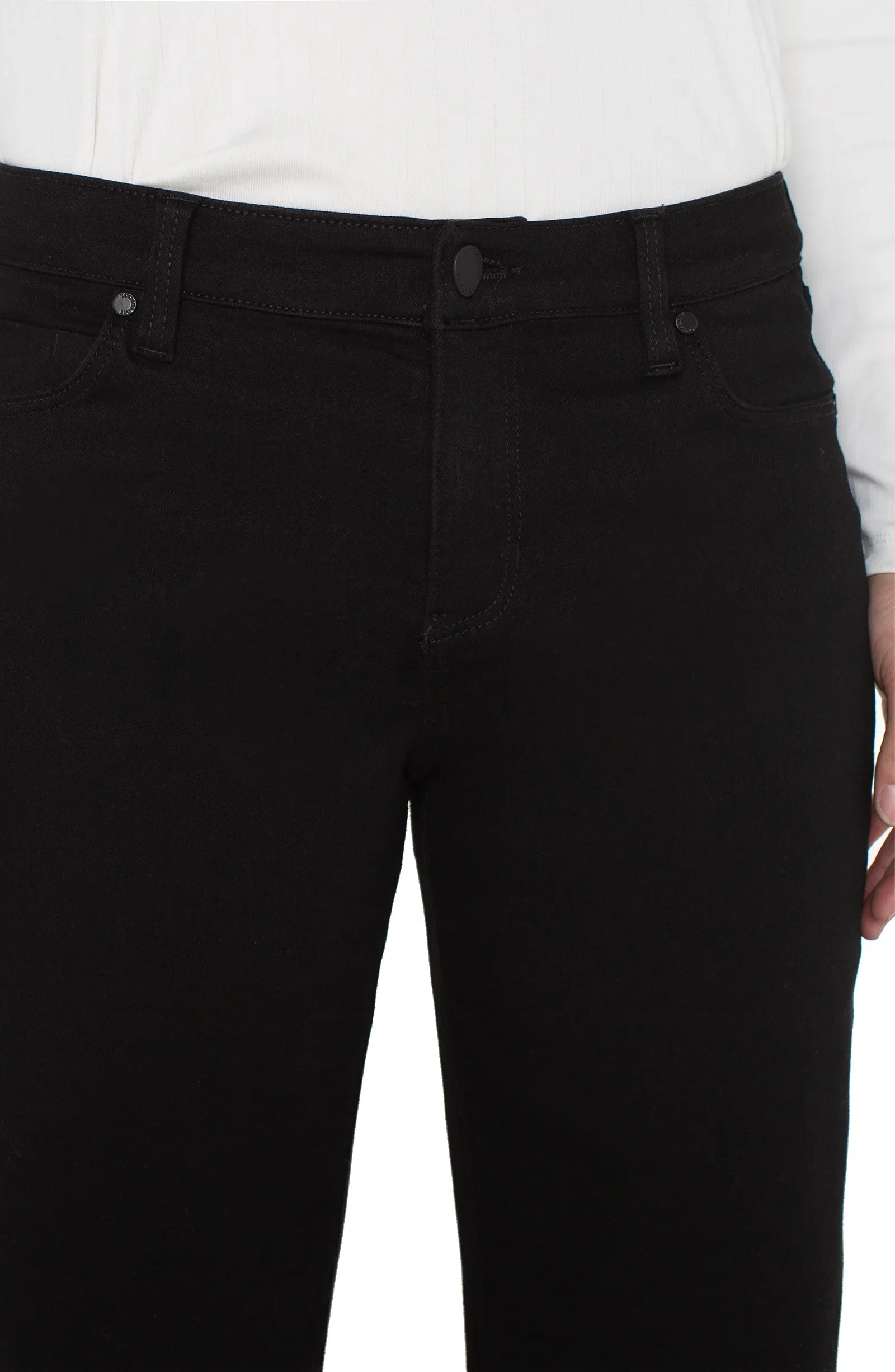 Stride Wide Crop Jeans by Liverpool Denims Liverpool Black
