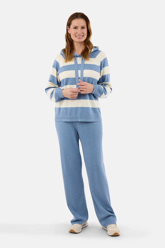 Fine Knit Striped Hoodie by Jensen Knit Tops Jensen