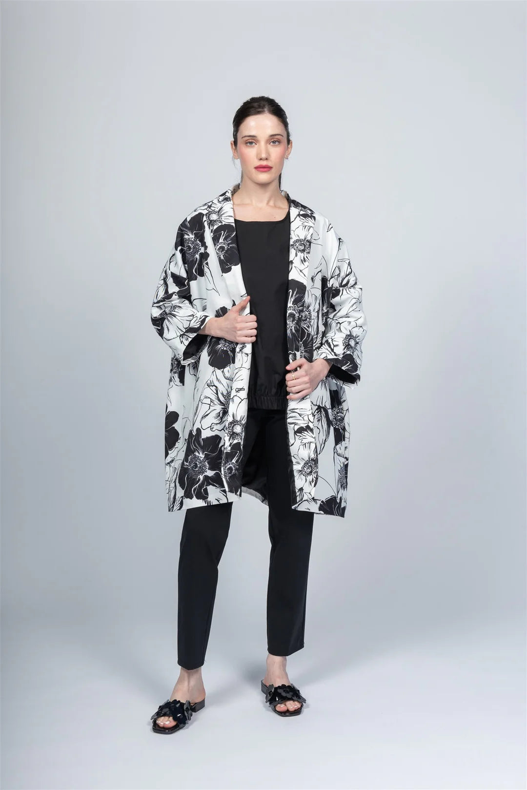 White Floral Coat by Paolo Tricot