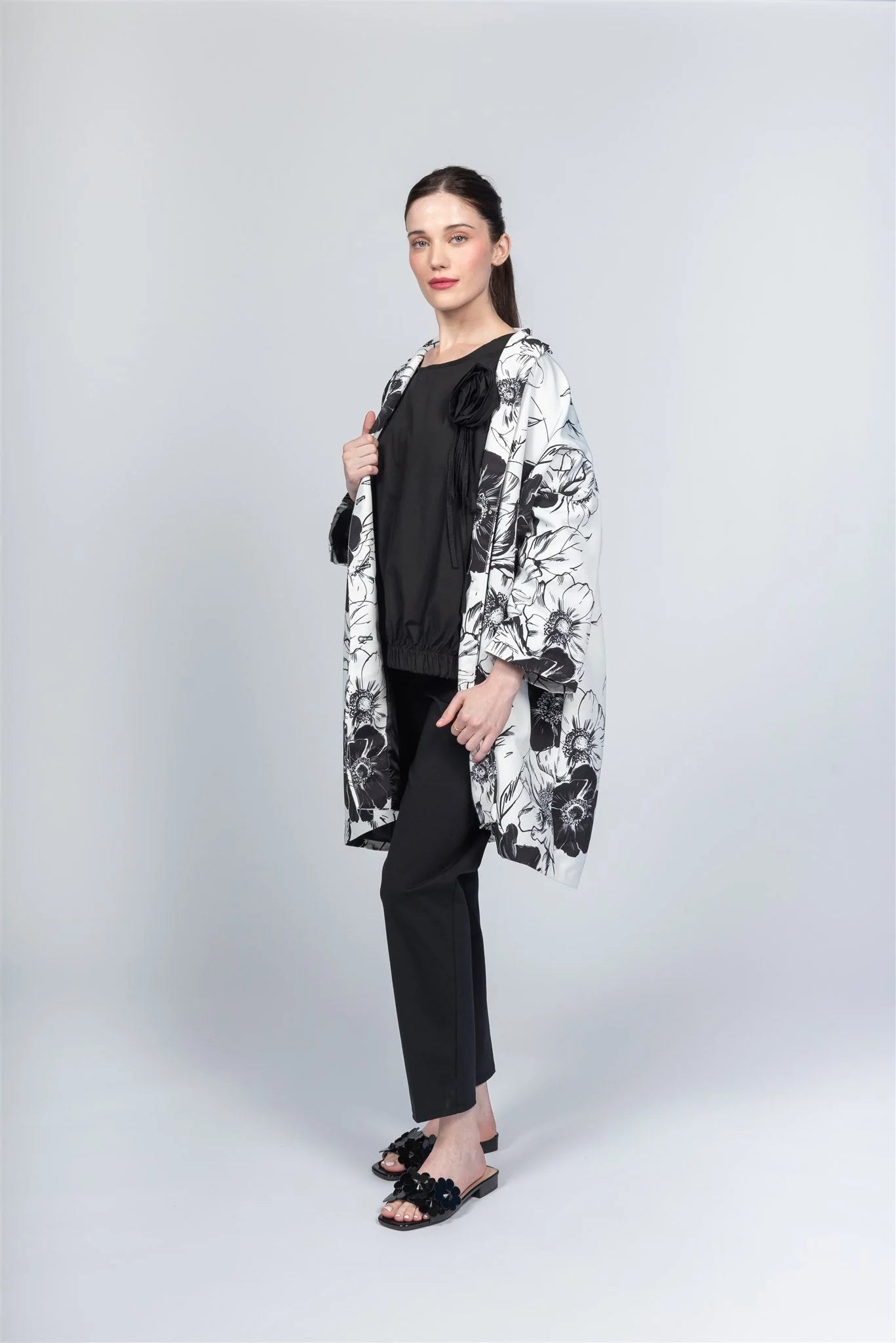 White Floral Coat by Paolo Tricot