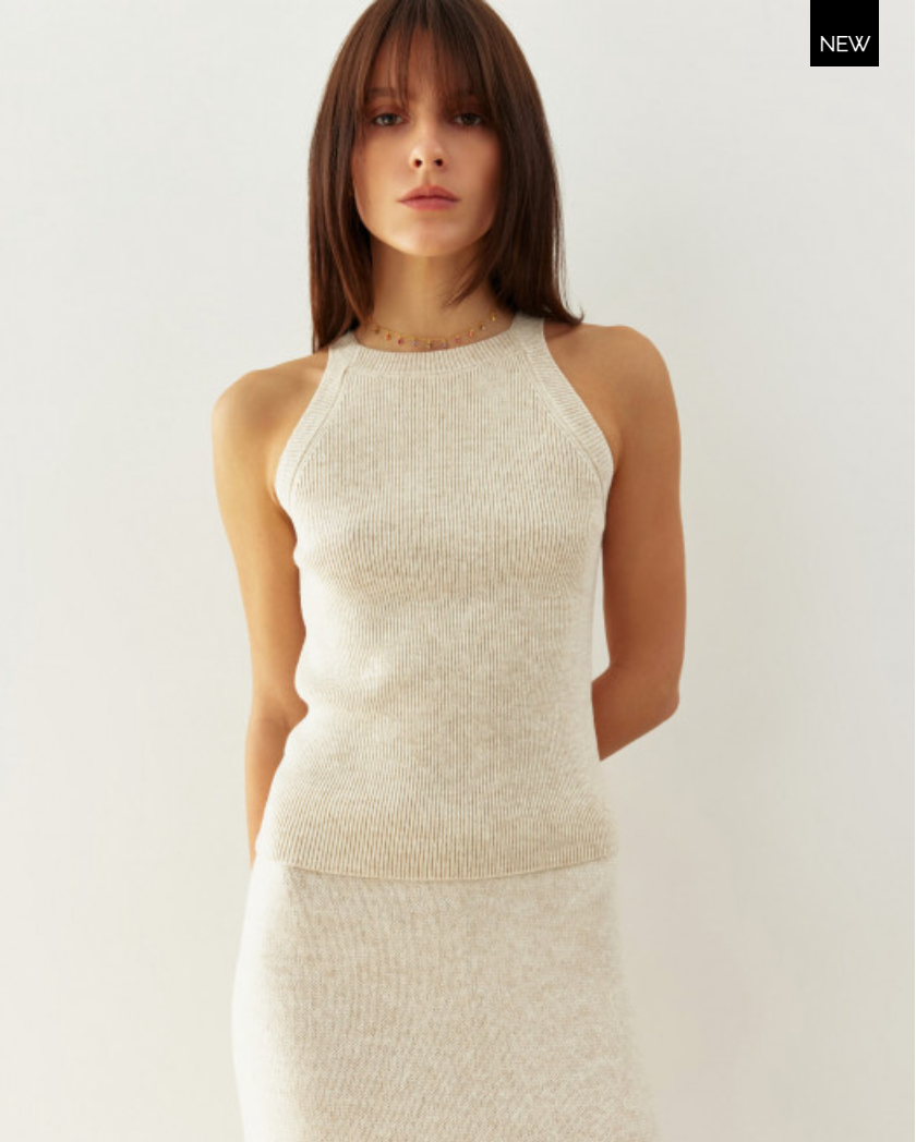 Knitted Ribbed Shell Top by Nenya